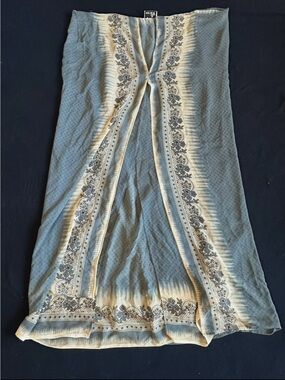 Azita silk Light Grey Maxi Skirt sarong with Subtle Pattern